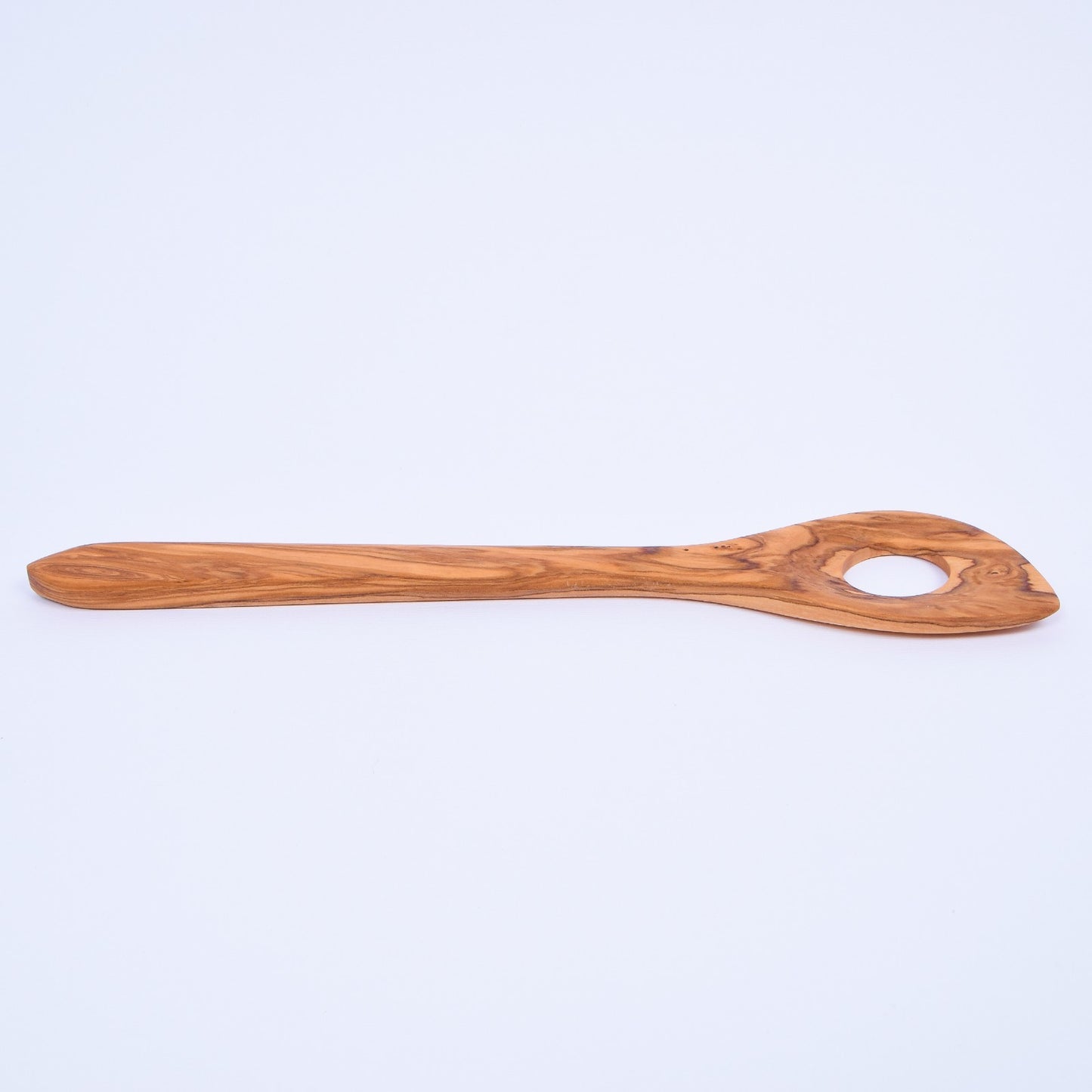 Olive Wood Risotto Spoon, Handmade Wooden Mixing Spoon with 1 hole - AKwood