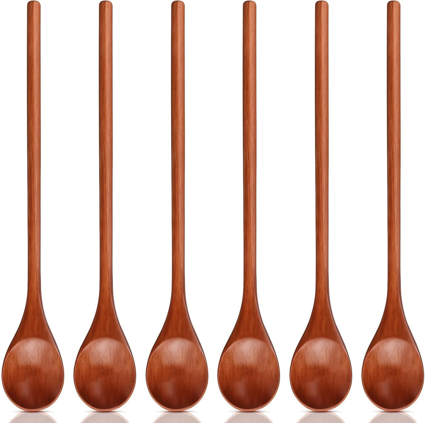 6 Pcs Small Wooden Spoons - Long Handle Mini Wooden Mixing Spoons, Handmade Wood