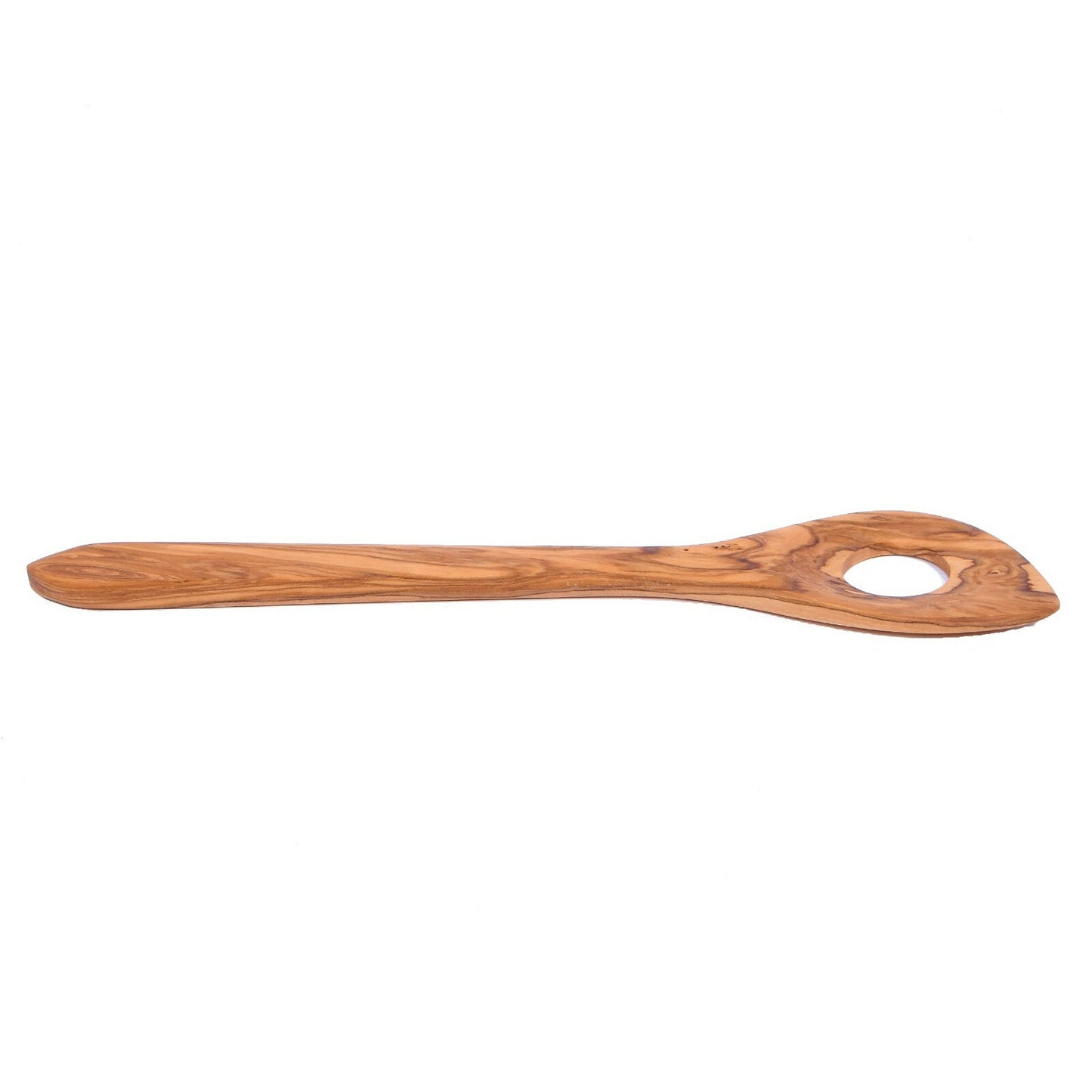 Olive Wood Risotto Spoon, Handmade Wooden Mixing Spoon with 1 hole - AKwood