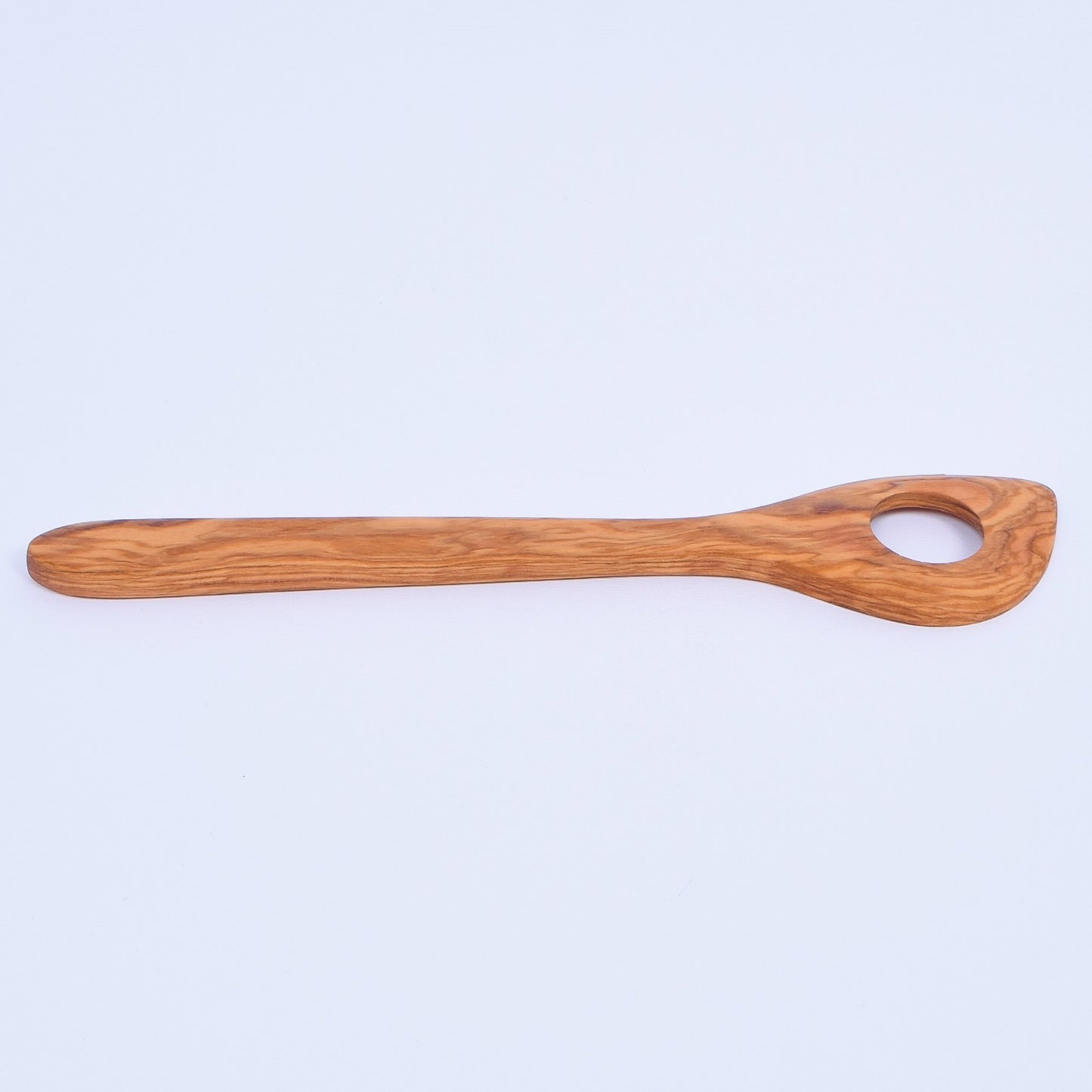 Olive Wood Risotto Spoon, Handmade Wooden Mixing Spoon with 1 hole - AKwood