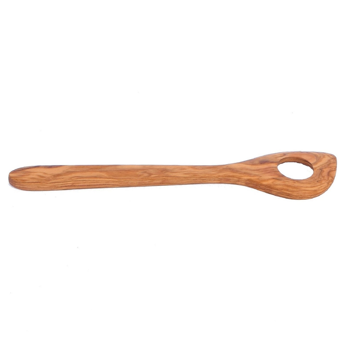 Olive Wood Risotto Spoon, Handmade Wooden Mixing Spoon with 1 hole - AKwood