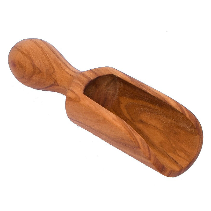 Olive Wood Salt Scoop / Shovel (Medium Size 4.72") Wooden Salt Bath Spoon Scoop